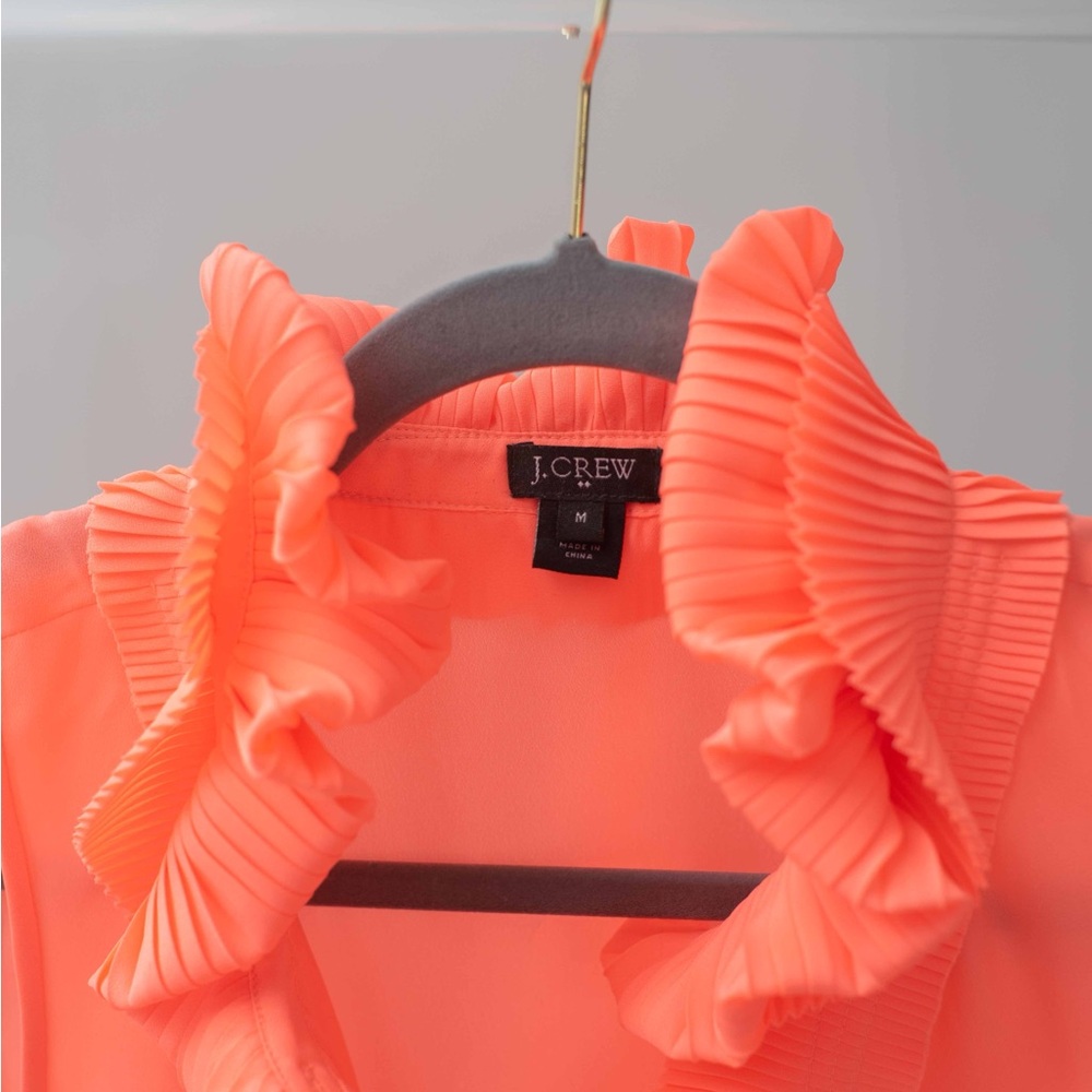 J. Crew Women's Coral Ruffle Top
